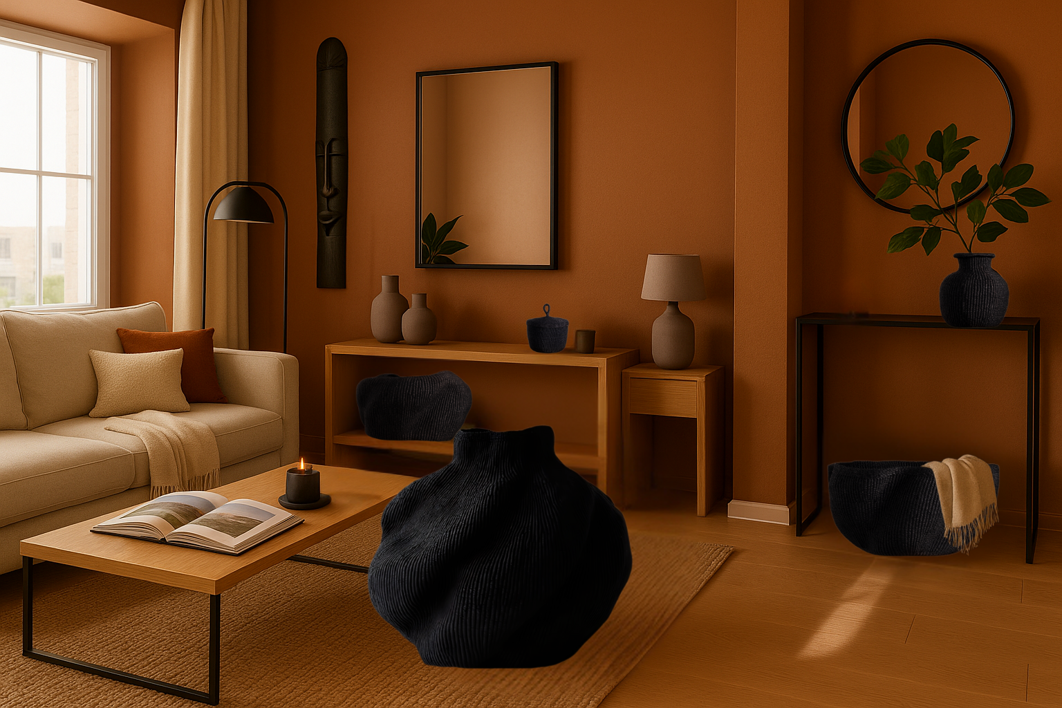 Minimalist Noir: The Black Basket Collection