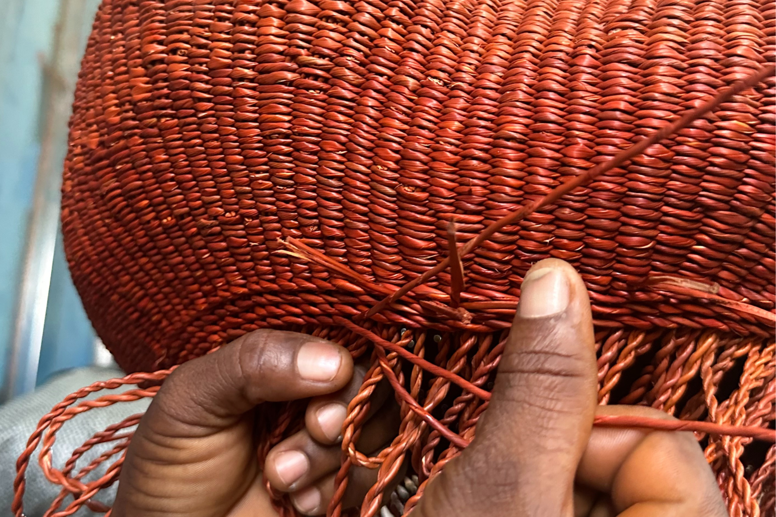 Baba Tree Baskets thrown up in the air by the basket weavers.