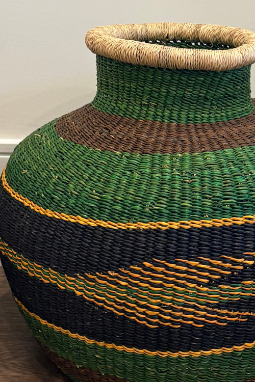 Jemima 10 Cows Basket - Kente Medium