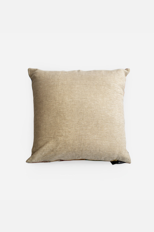 Lulasclan Bau abstract linen pillow featuring a modern geometric design in neutral tones, perfect for contemporary home decor.