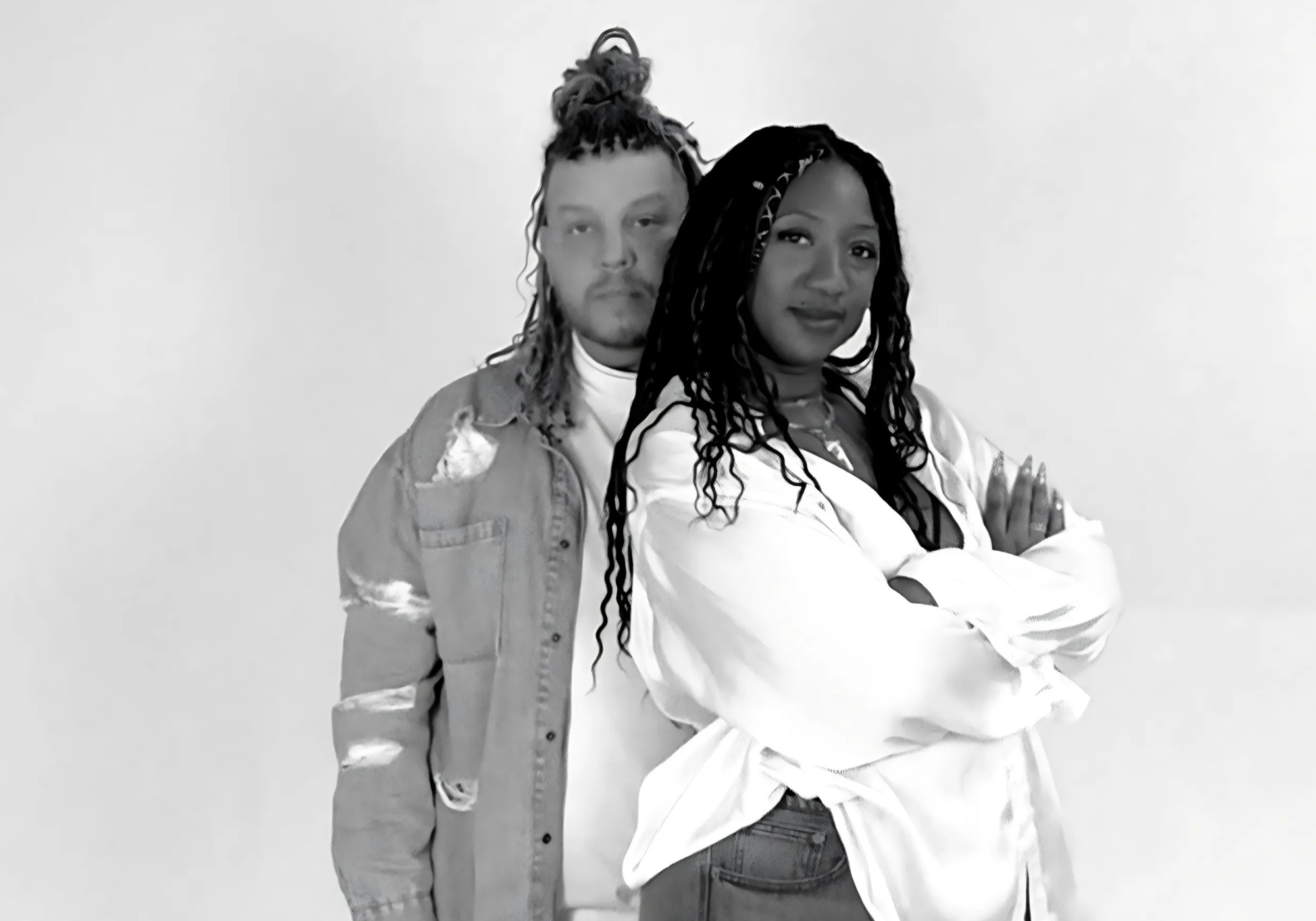 Villa Aburi Founders, Stacey and Yadder, standing close together against a plain background