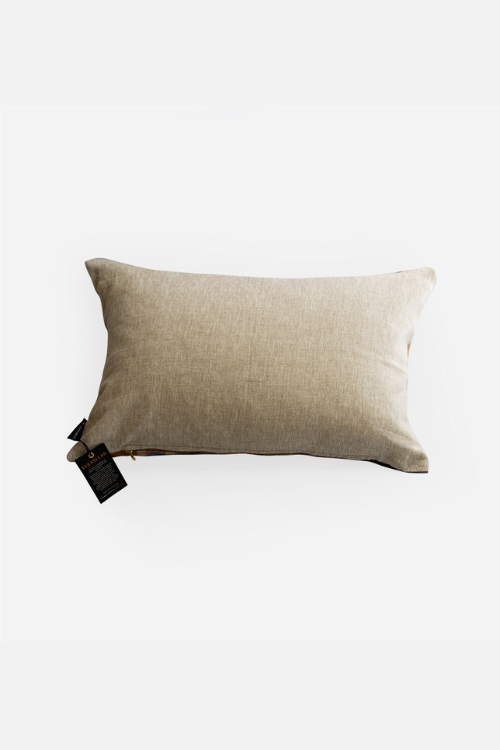 Lulasclan Pillar Linen Embroidered Pillow with intricate embroidered design on soft linen fabric for decorative home use
