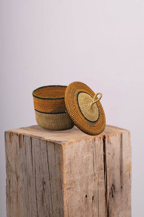 Baba Tree Banasco Basket Desert Grove mini storage basket with woven design and natural fibers for organization.