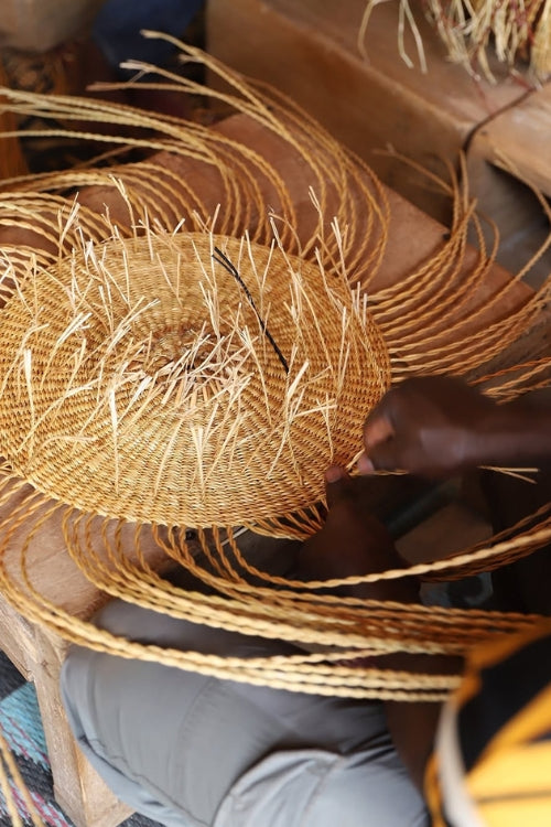 Natural Baba Tree Jemima 10 Cows woven art basket in Dune color, showcasing intricate craftsmanship and organic design.