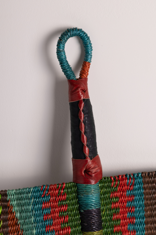 Baba Tree Handcrafted Bolga Decorative Fan - African Tide from Ghana - Handle. September Collective