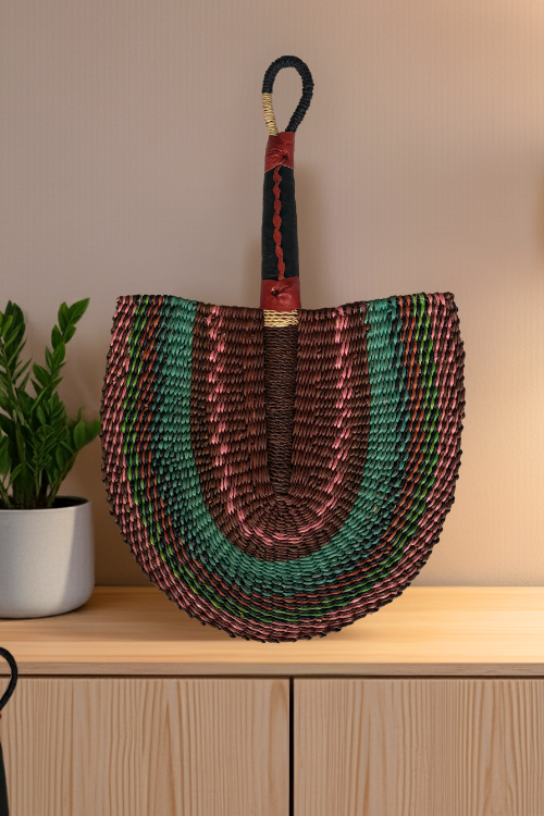 Handcrafted Bolga Decorative Fan – Turquoise Breeze - Handwoven Elegance from Ghana is a cost-conscious way to bring authentic African craftsmanship into your home.