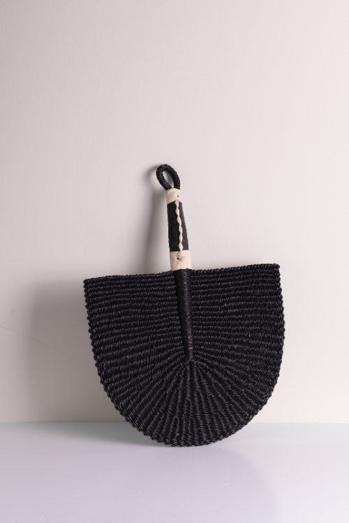Bolga Decorative Fan Noire - Handwoven Elegance from Ghana - September Collective