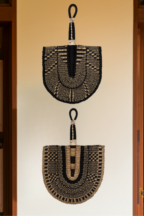 Handcrafted Bolga Decorative Fan – Ebony Triangle - Handwoven Elegance from Ghana is a cost-conscious way to bring authentic African craftsmanship into your home.