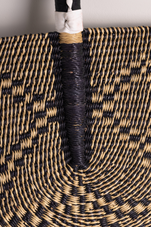 Handcrafted Bolga Decorative Fan - Diamond Earth from Ghana - September Collective