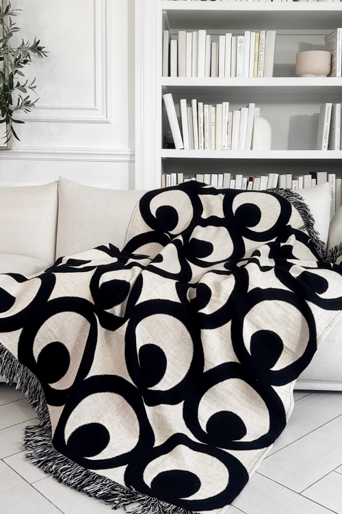 Villa Aburi Mate Masie Woven Throw in 100% Organic Cotton- September Collective