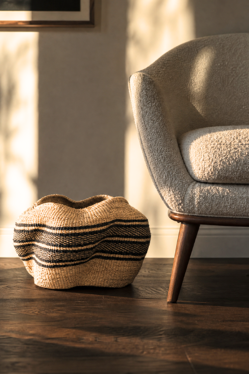 Pebble Art Basket - Ebony and Natural