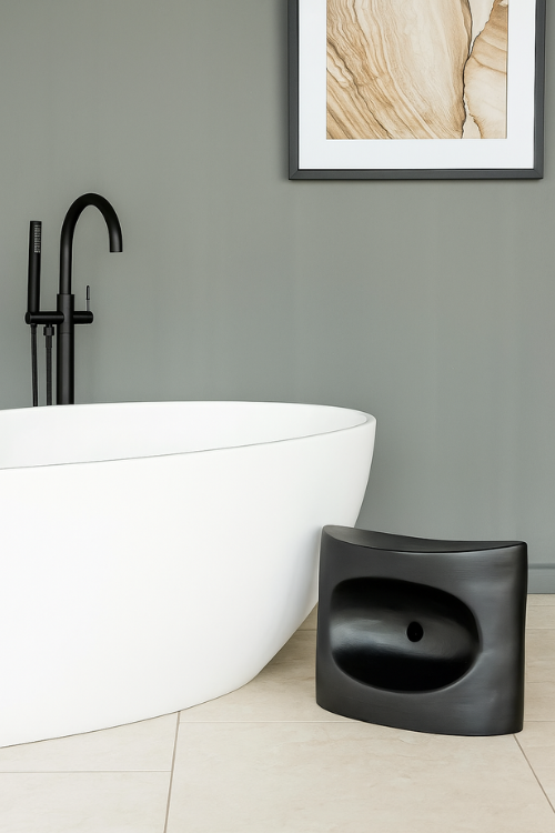 Sika Stool - Designed by Tekura as in side stool in a bathroom - September Collective