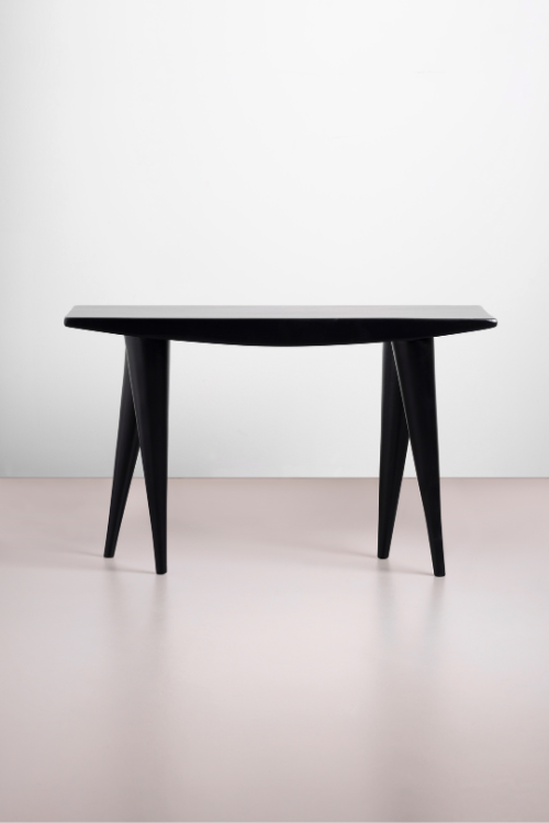 Black Tekura walking bench stool with a sleek, modern design, ideal for comfortable seating and support.