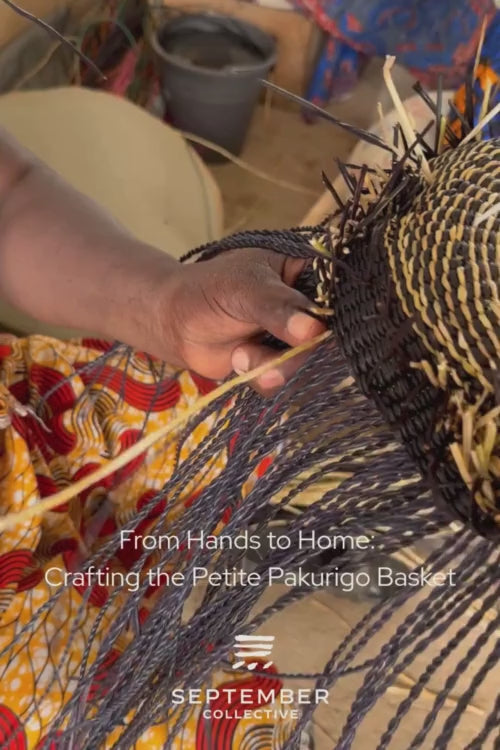 Video of artisan weaving a basket at Baba Tree.