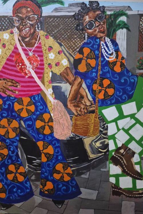 Close-up of the "Shakara" contemporary black art print by September Collective, showcasing bold abstract design on high-quality paper.