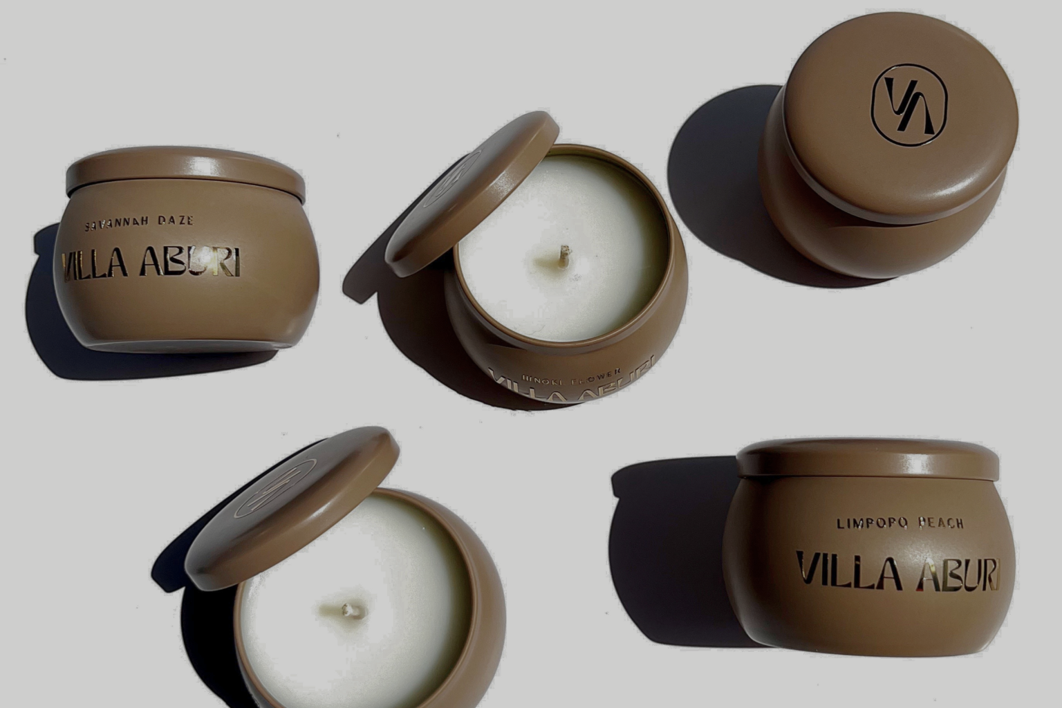 Villa Aburi travel scented candles.