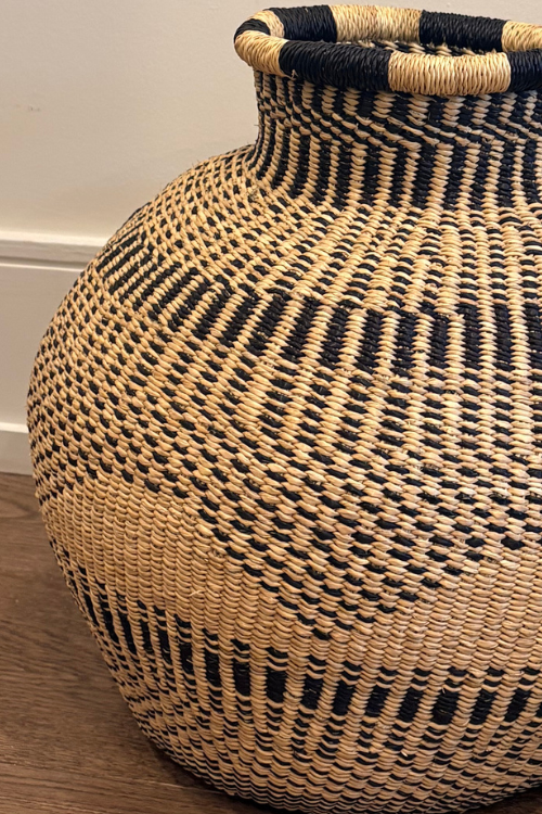 Jemima 10 Cows Basket - Ebony Triangle Medium