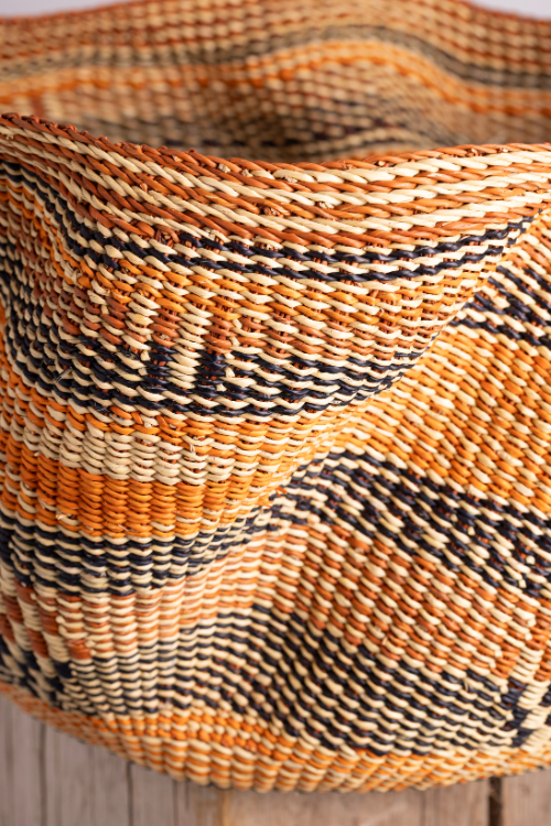 Baba Tree Pakurigo Wave Basket in Golden Coast color, a stylish woven storage basket with wave design, ideal for home organization.