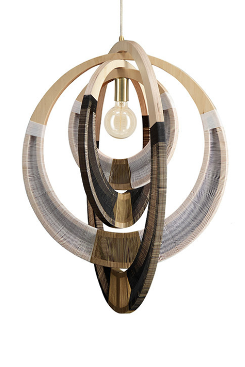 South African Woven Black Necklace Pendant Light