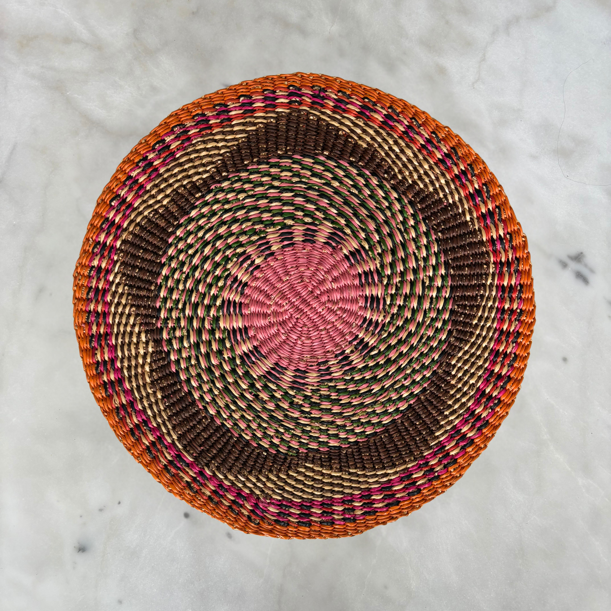 Baba Tree Placemats - Earthy Blossom. Woven Baba Tree Placemat in Pink, Brown, Natural, Orange.