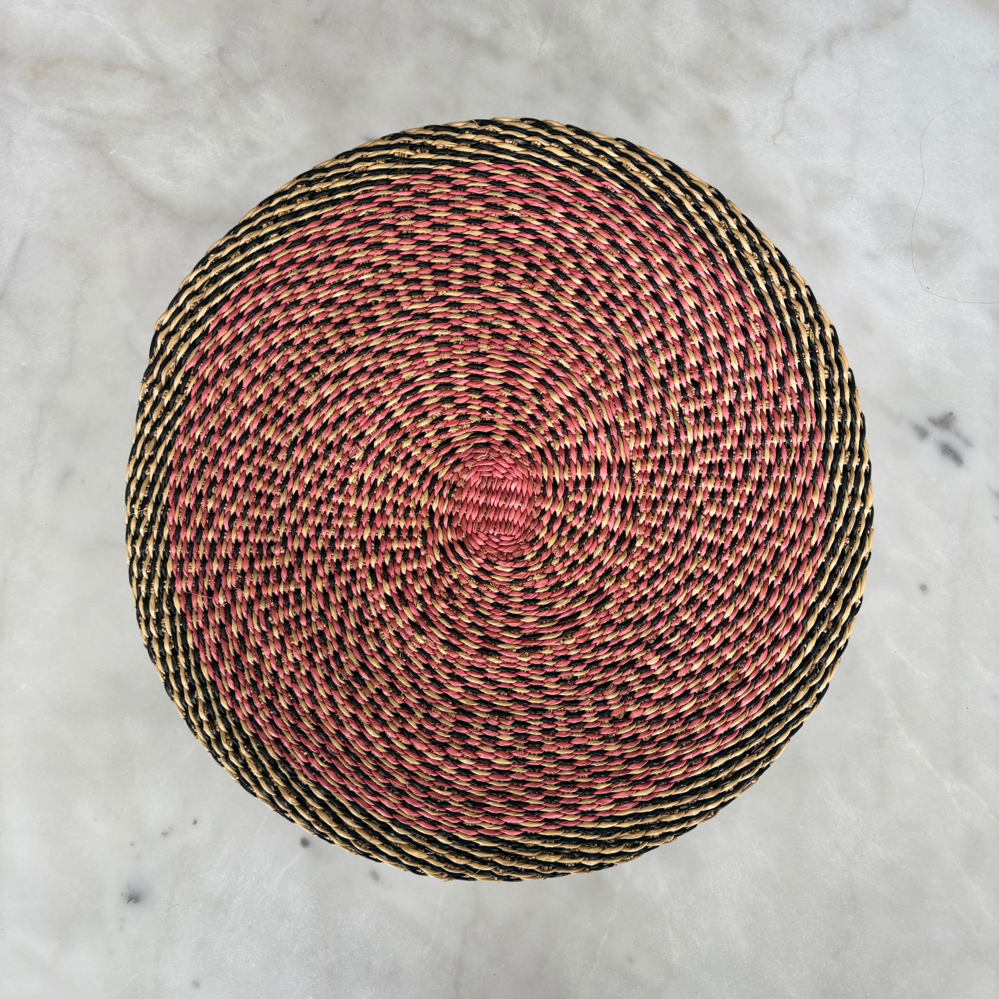 Baba Tree Placemats - Harmony handwoven placemat in pink, green, and brown.