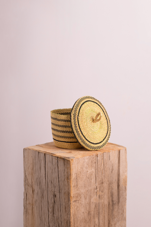 Baba Tree Banasco Basket - Natural & Black - September Collective