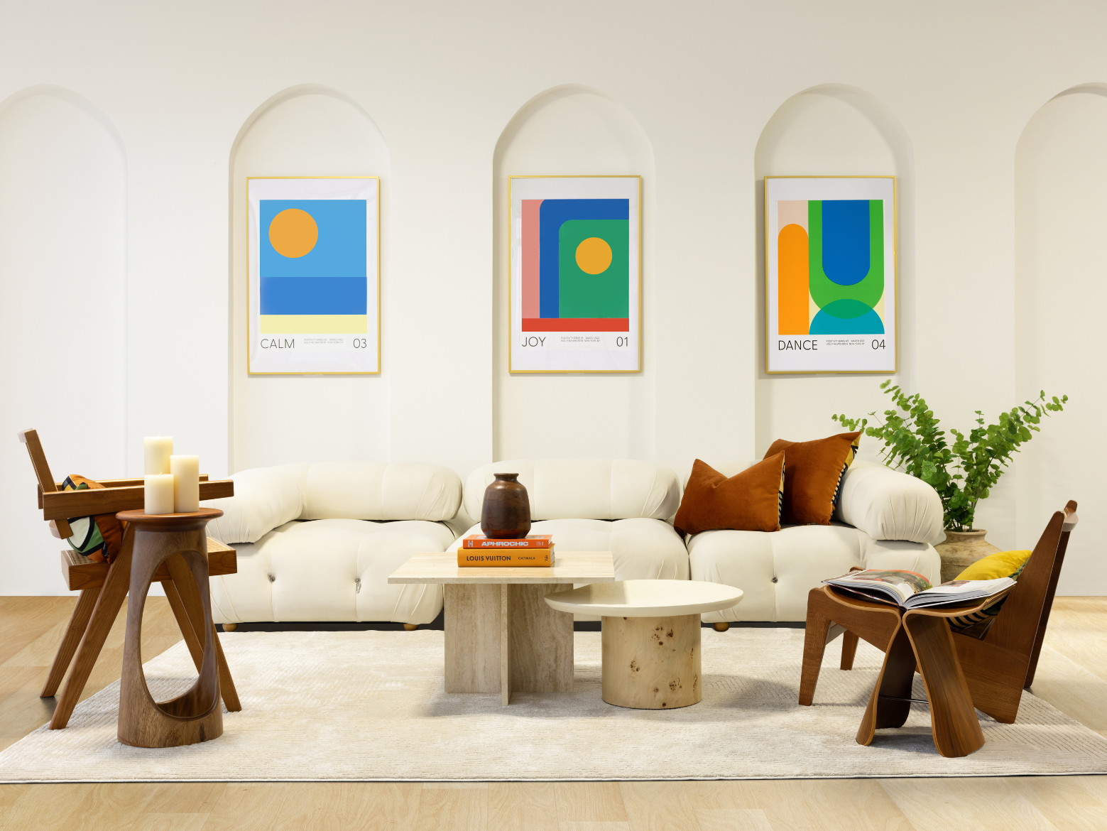 September Collective-Styled living room with pieces from Holly McWhorter, Tekura, lulasclan