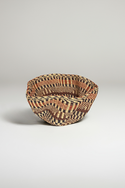 Petite Pakurigo Wave Basket - Gurunsi in brown and natural - September Collective