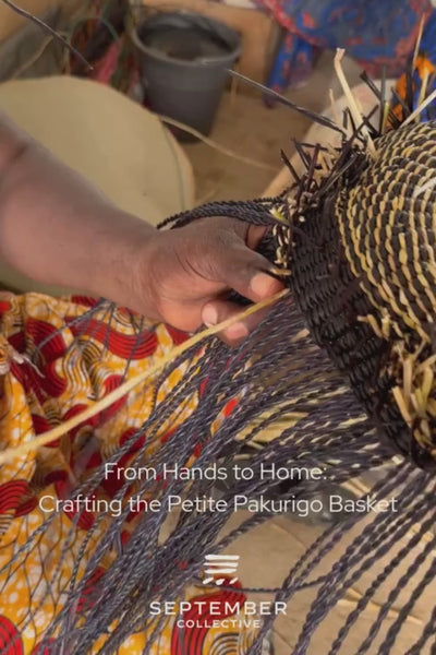 Video of artisan weaving a basket at Baba Tree.